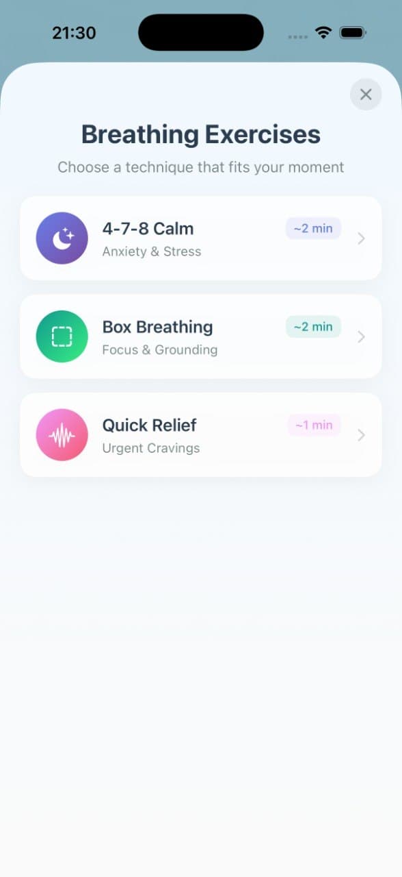 Breathing exercises: 4-7-8, Box, Quick Relief